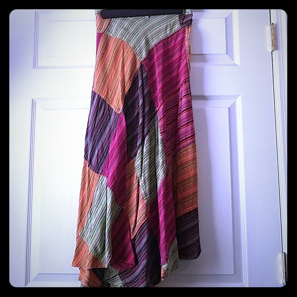 Patchwork gypsy wrap skirt